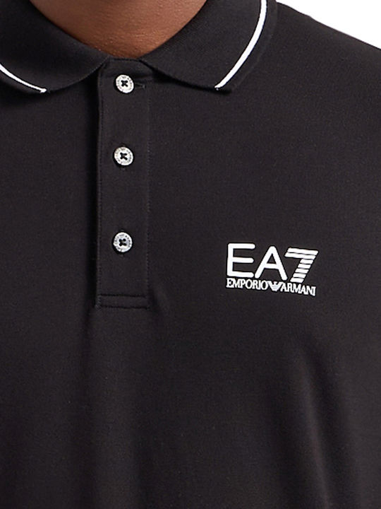 Polo Herrenbluse Kurzarm Schwarz