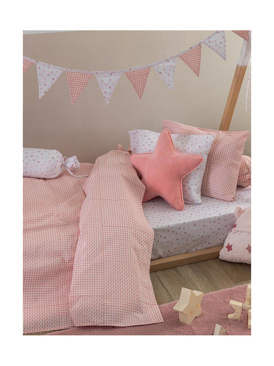 Palamaiki Baby Sheet Crib Cotton Fitted Pink 70x140cm