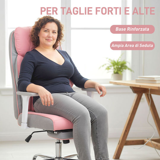 HomCom Office Chair with Adjustable Arms Pink