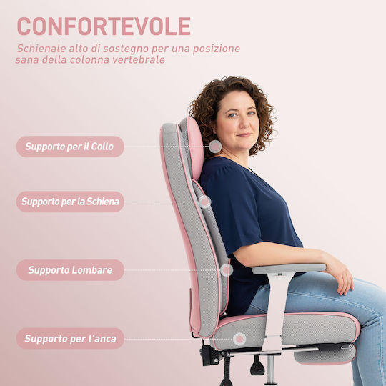 HomCom Office Chair with Adjustable Arms Pink
