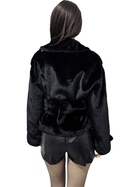 Frauen Pelz Black
