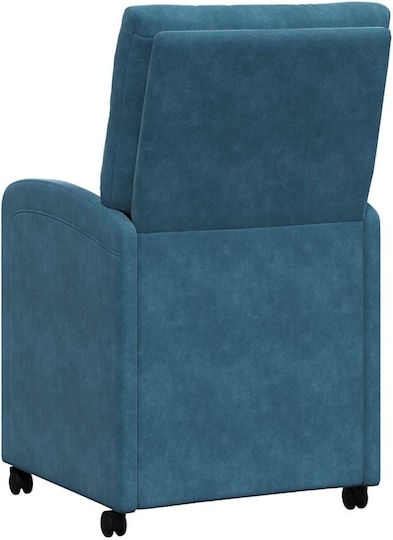 Dining Room Velvet Armchair Blue 58x67x97cm 2pcs