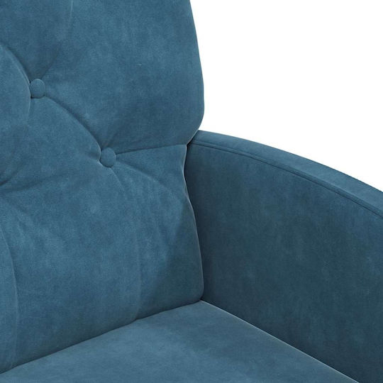 Dining Room Velvet Armchair Blue 58x67x97cm 2pcs