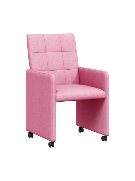 Dining Room Fabric Armchair Pink 58x65x94cm 2pcs