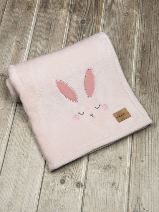 Nima Κουβέρτα Κούνιας Bunny Fleece Ροζ 110x150εκ.