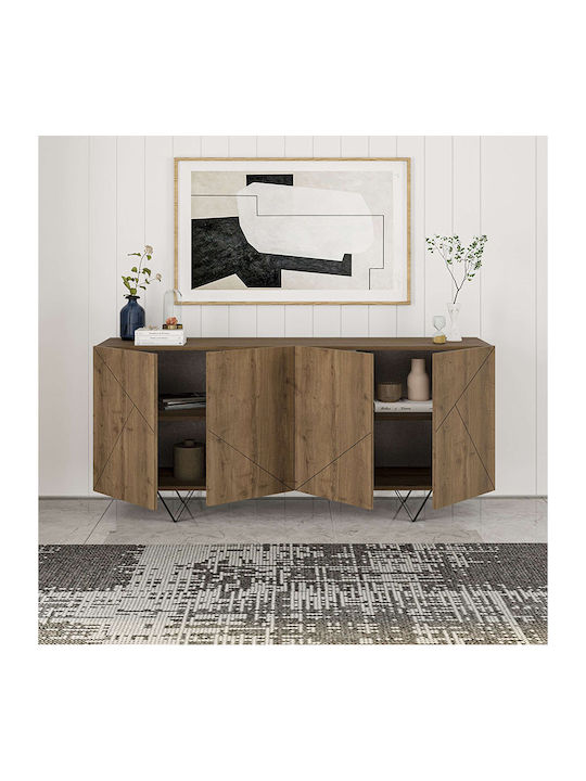 Sideboard Jakomen Wooden Open Walnut 180x41.7x80cm