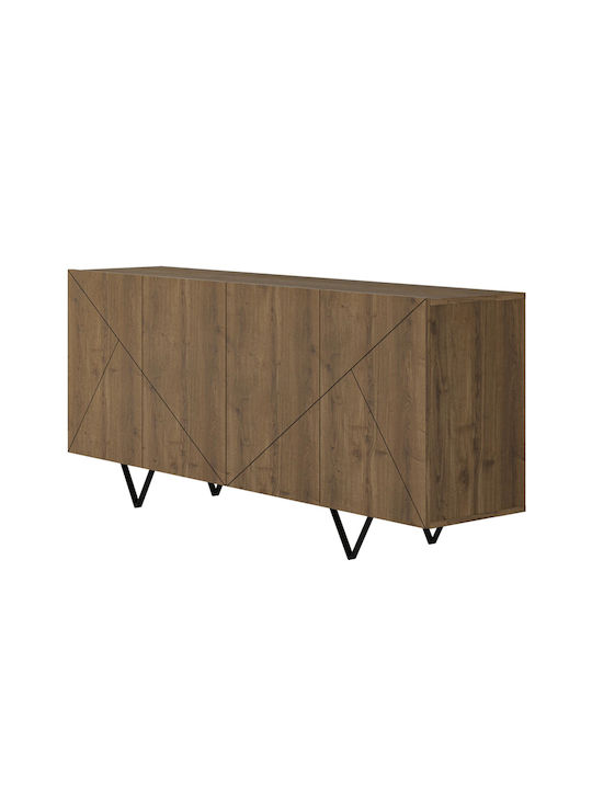 Sideboard Jakomen Wooden Open Walnut 180x41.7x80cm