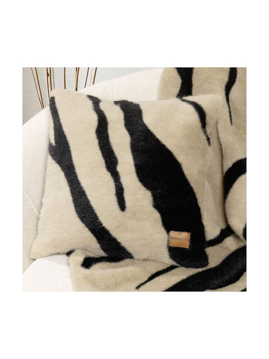 Nima Διακοσμητική Μαξιλαροθήκη Sebra από Γούνα Beige 45x45εκ.