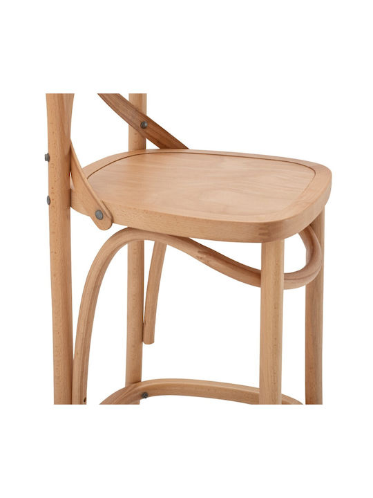 Hocker Bar mit Rückenlehne Hölzernes Gioliana Beech Natural 46x46x109cm