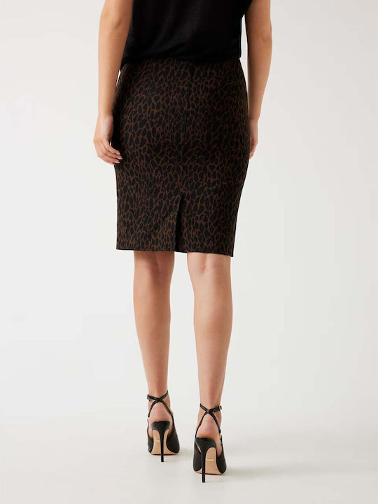 Pencil Midi Skirt Leopard Multicolored