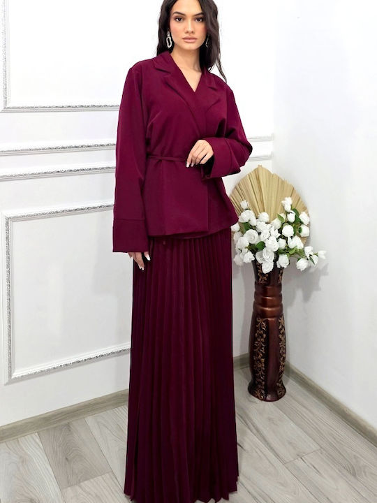 Set with Maxi Skirt Burgundy