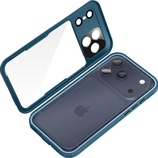 Husă Shellbox Iphone 17 Pro Max Ip68 Rezistentă La Apă Și Șocuri 2m Cu Șnur Inclus Albastru Verde