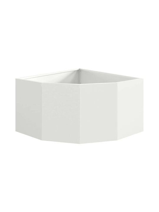 vidaXL Ghiveci Metal Alb 60x60x35cm.