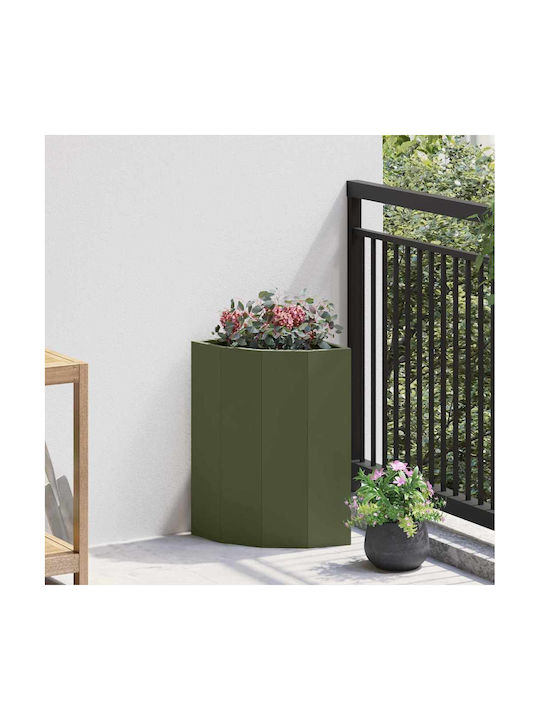 vidaXL Topf Metallisch Olive, Green 30x30x50cm.