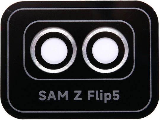 Γυαλί Πίσω Κάμερα Του Samsung Galaxy Z Flip5 5g Μεταλλικό Πλαίσιο Ασημί