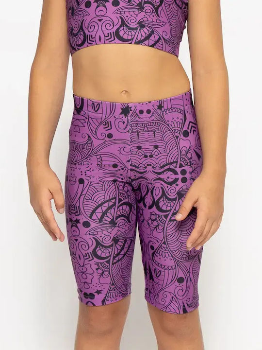 Kids Legging Cycling Short Purple
