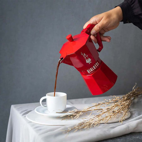Moka Espressokocher Für Den Herd Rot
