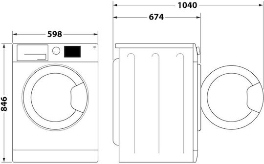 Whirlpool WP E12X WBS EE Tumble Dryer 12kg with Heat Pump