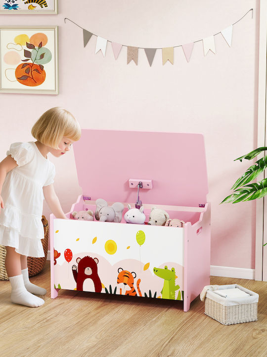 Aiyaplay Children's Storage Box made of Wood Pink 60x37x39cm 1pcs