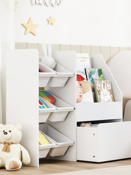 Aiyaplay Σύστημα Αποθήκευσης Παιχνιδιών από Ξύλο Λευκό 100x30x80cm
