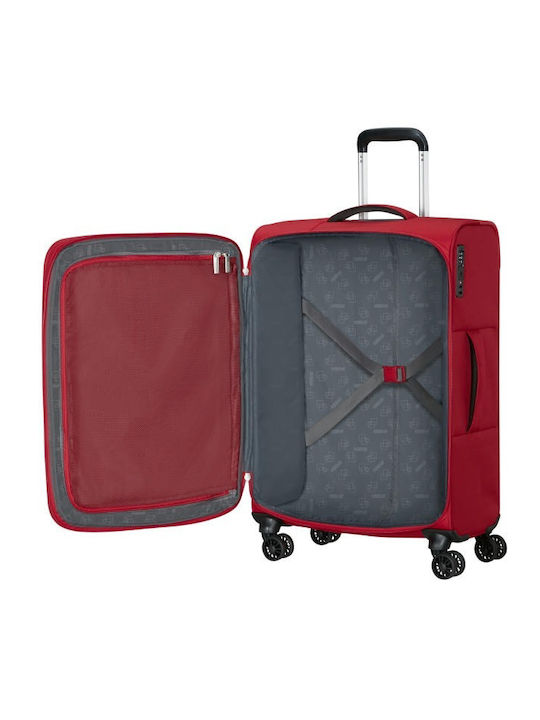 American Tourister Spinner Среден Куфар За Пътуване Червен С 4 Колела