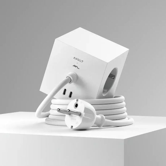 AVOLT PowerCube 3 Positionen mit USB-C und Kabel 1.8m