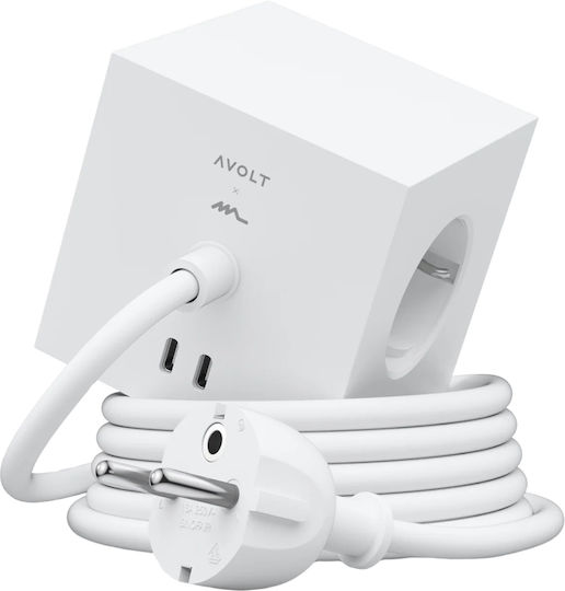 AVOLT PowerCube 3 Positionen mit USB-C und Kabel 1.8m