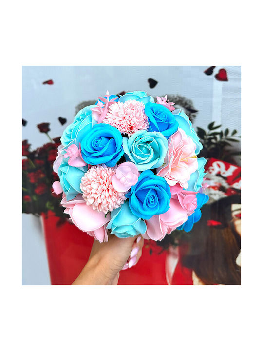 Buchet De Mireasă Trandafiri Anemone Săpun Dalie Roz-albăstrui