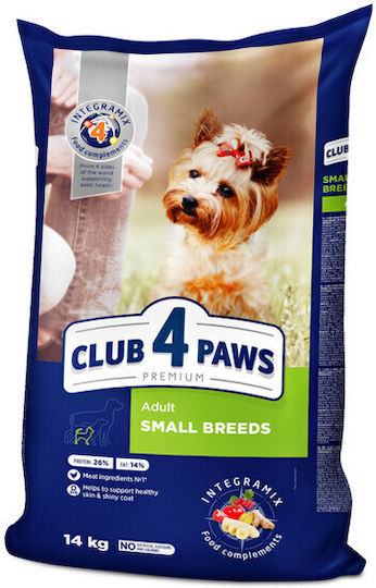 Club 4 Paws 0.4kg Trockenfutter für erwachsene Hunde kleiner Rassen mit Huhn, Fleisch, Reis, Geflügel und Lachs