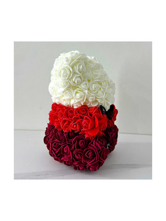 Floral Teddy Bear Rainbow Handmade Foam Roses 25 Cm In Gift Box Red Floral Teddy Bear Rainbow Handmade Foam Roses 25 Cm In Gift Box Red