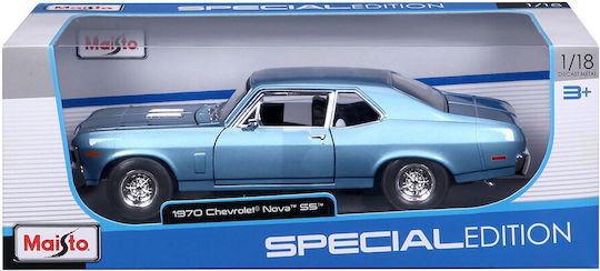 Metal Car Maisto 1 18 Special Edition 1970 Chevrolet Nova SS Coupe Blue Met.48 31132 Bu