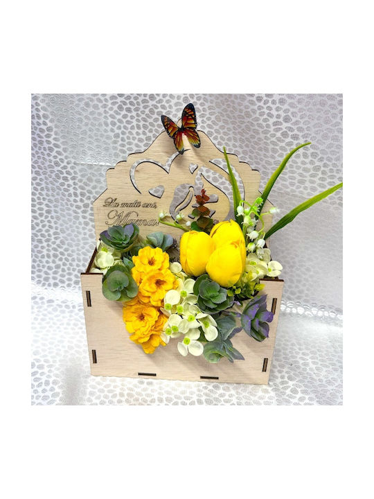 Aranjament Floral Envelo Flori De Săpun Hortensia Lalele Cerastium Plante Artizanale În Cutie Specială Din Lemn