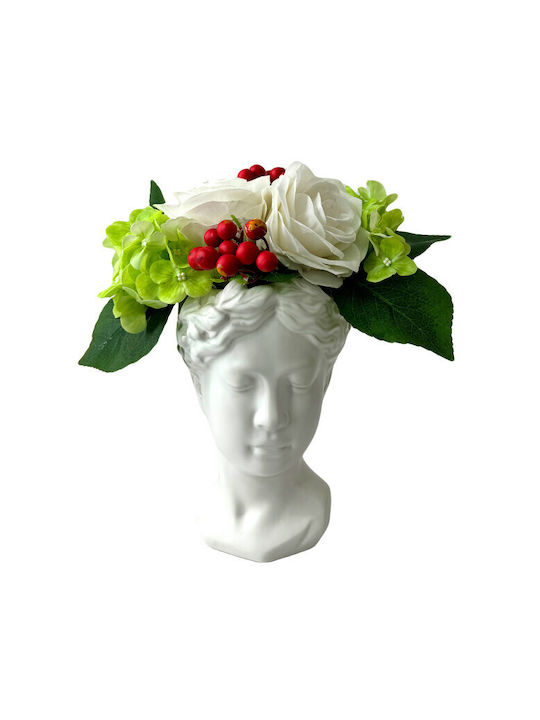 Velve Vază Decorativă Ceramică Alb 20x20x20cm 1buc