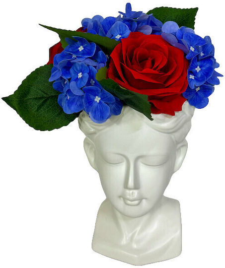 Velve Vază Decorativă Ceramică Albastru 14x14cm 1buc