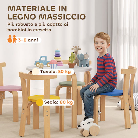 Kids Table and Chairs Set for Painting Multicolour Aiyaplay