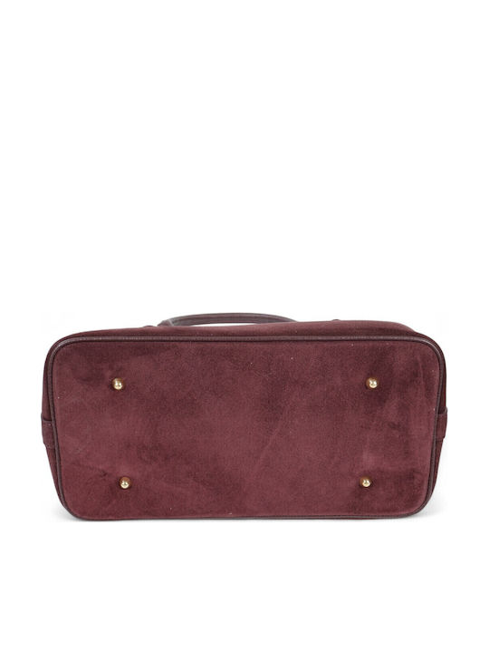 Passaggio Leder Damen Tote Tasche Wildleder Burgundisch