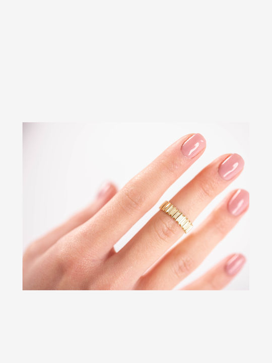 Lunaorocreations Damenring 14k Gelbgold Reliefmuster
