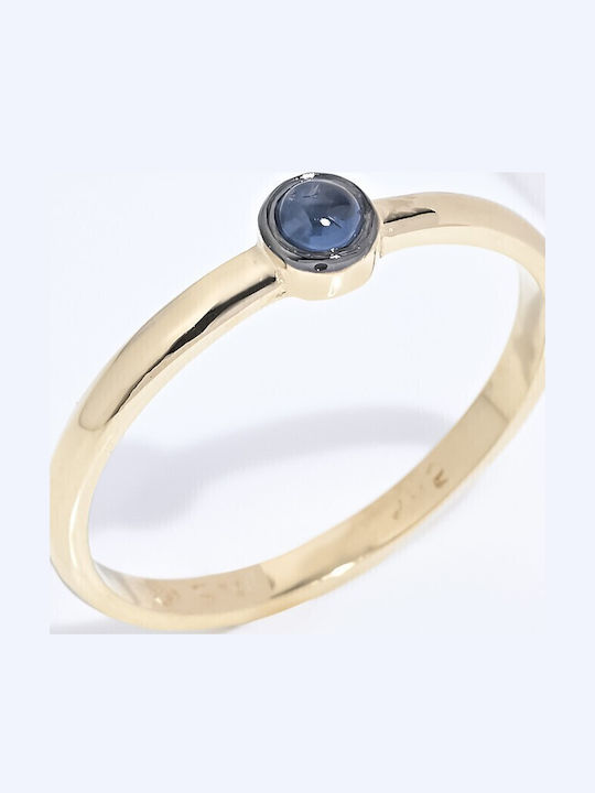 Lunaorocreations Damen Saphir Gelbes Gold 14 Karat Ring