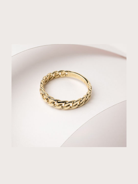 Lunaorocreations Women's Ring Chain Design Yellow Gold 14K