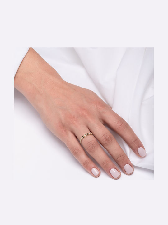 Lunaorocreations Damenring Mit Perlen Gelbvergoldet 14k