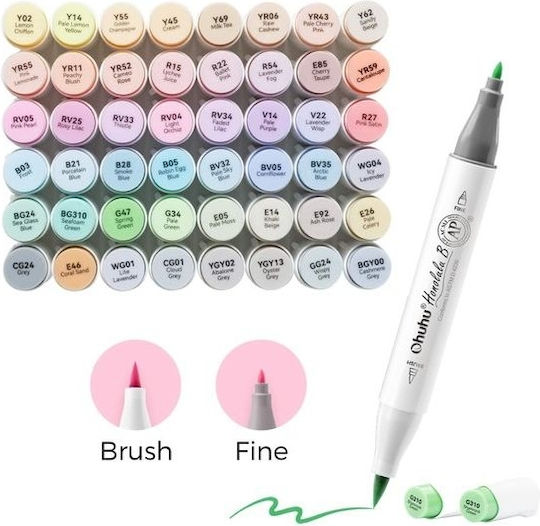 Fine Drawing Markers Fine Double-Tipped Professional Set 48 Colours