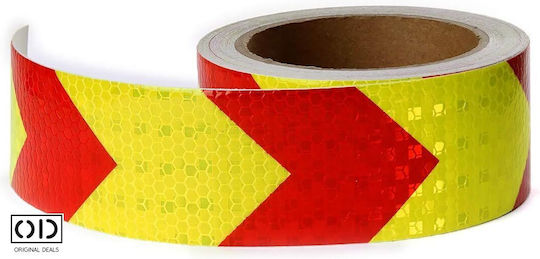 Reflective Adhesive Tape Cars Trucks Trailers Objects Red Yellow Pvc Size 5 Cm X 25 Meters Original Deals