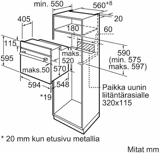 Bosch Einbauofen 66Es B59.4cm.