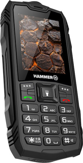 Hammer Rock LTE Dual SIM Устойчив Мобилен Телефон с Големи Бутони Черен