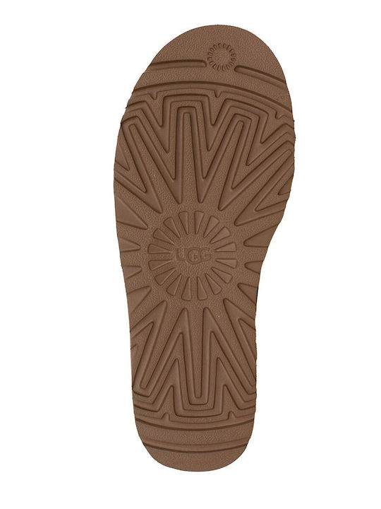 Classic Micro Closed-Toe Leather Women's Slippers Beige