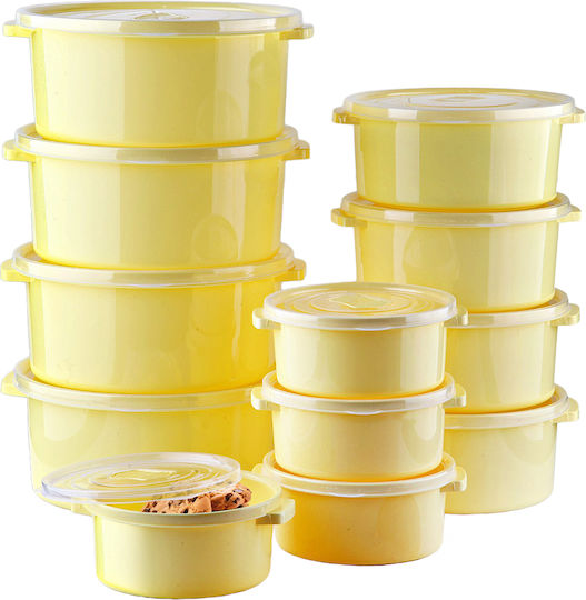 Set Cutii De Prânz Din Plastic Galbene 12 Bucăți