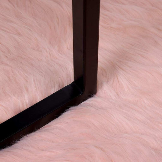 vidaXL Fireplace Leather Pink