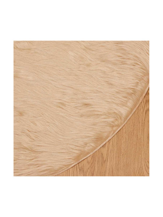 vidaXL Rug Fireplace Rectangular Leather Beige