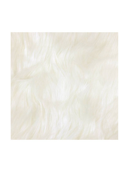 vidaXL Rug Fireplace Rectangular Leather White