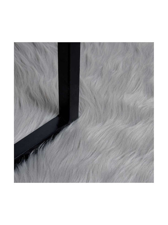vidaXL Χαλί Τζακιού Δερμάτινο 60x90cm Γκρι